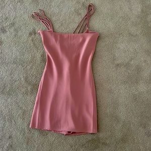Pink cocktail dress.